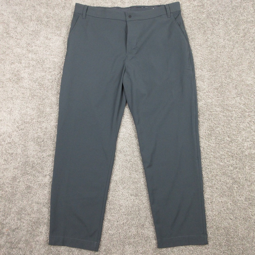 Nike Pants Mens 36x30 Gray Solid Drifit Performance Golf Chinos Zip Fly Snap EUC